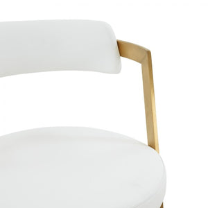 VIG Furniture Modrest Shandra - White PU & Gold Counter Stool VGRH-RHS-CS-220-PU-WHT-CS VGRH-RHS-CS-220-PU-WHT-CS