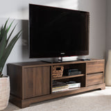 Baxton Studio Burnwood Modern and Contemporary Walnut Brown Finished Wood TV Stand