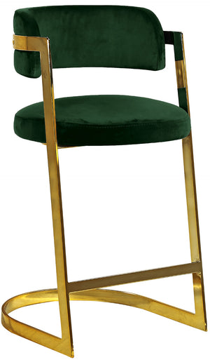 Stephanie Velvet / Engineered Wood / Metal / Foam Contemporary Green Velvet Stool - 20" W x 22" D x 36" H
