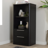 Baxton Studio Carlingford Modern and Contemporary Espresso Brown Finished Wood 2-Drawer Bookcase