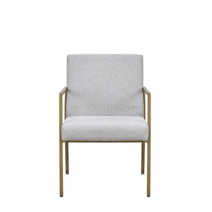 VIG Furniture Modrest Burnham - Modern White & Brass Arm Dining Chair VGGA-6960CH-1-WHT-B-DC VGGA-6960CH-1-WHT-B-DC