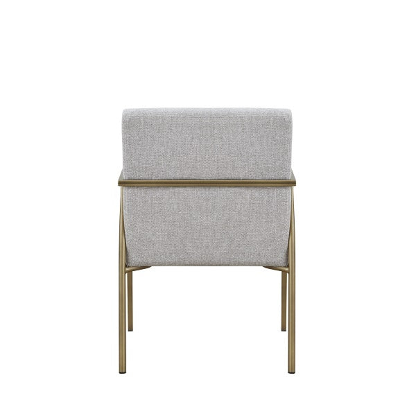 VIG Furniture Modrest Burnham - Modern White & Brass Arm Dining Chair VGGA-6960CH-1-WHT-B-DC VGGA-6960CH-1-WHT-B-DC