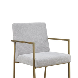 VIG Furniture Modrest Burnham - Modern White & Brass Arm Dining Chair VGGA-6960CH-1-WHT-B-DC VGGA-6960CH-1-WHT-B-DC