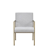 VIG Furniture Modrest Burnham - Modern White & Brass Arm Dining Chair VGGA-6960CH-1-WHT-B-DC VGGA-6960CH-1-WHT-B-DC