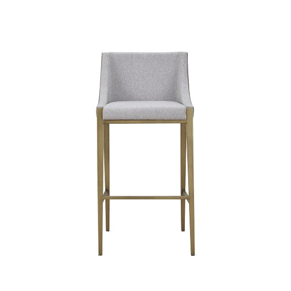 VIG Furniture Modrest Fairview - Contemporary Grey + Brass Bar Stool VGGA-6947CH-B-GRY-BS VGGA-6947CH-B-GRY-BS