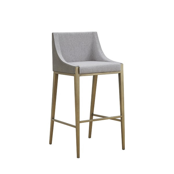 VIG Furniture Modrest Fairview - Contemporary Grey + Brass Bar Stool VGGA-6947CH-B-GRY-BS VGGA-6947CH-B-GRY-BS