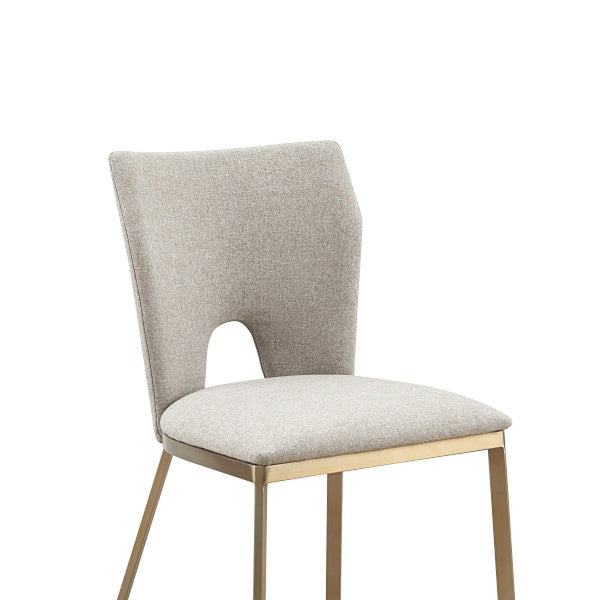 VIG Furniture Modrest Burton - Modern Beige & Brass Dining Chair Set of 2 VGGA-6527CH-BG-B-DC VGGA-6527CH-BG-B-DC