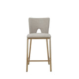 VIG Furniture Modrest Burton - Contemporary Beige + Brass Counter Stool Set of Two VGGA-1567-05-BG-CS VGGA-1567-05-BG-CS