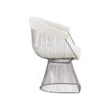 VIG Furniture Modrest Chandler - Modern  White Shepra and Matte Silver Dining Chair VGRH-AC-258-WS-DC VGRH-AC-258-WS-DC