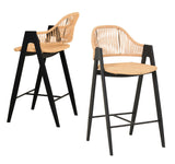 VIG Furniture Modrest Gayle - Modern Rattan Counter Stool Set of 2 VGFH-0139710-RB-BS