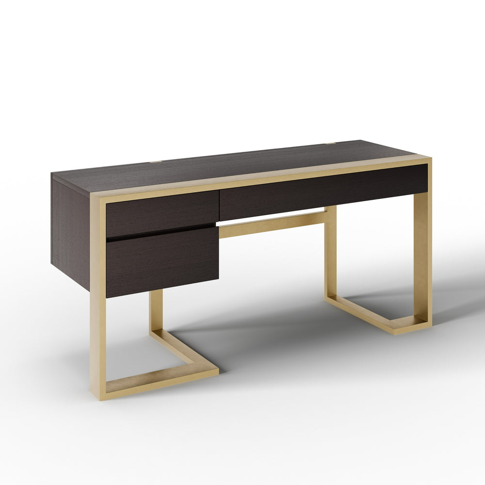 VIG Furniture Modrest - Modern Fauna Wenge and Brass Desk VGBB-BN-2DK-DWB-DESK