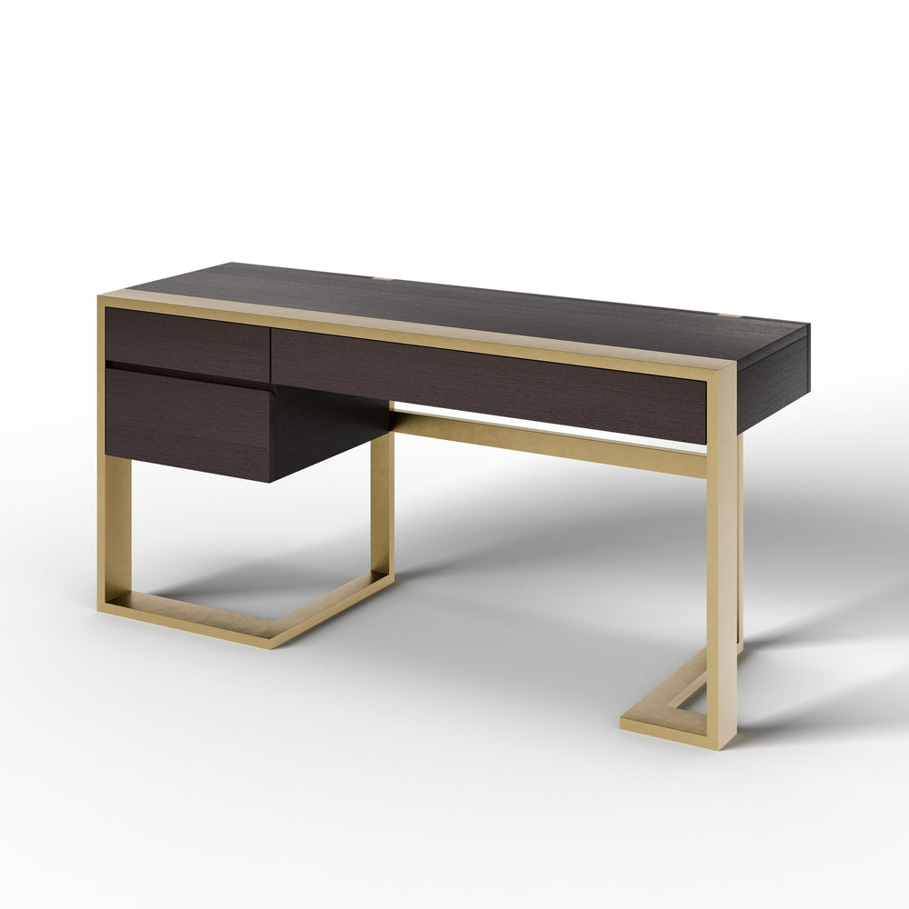VIG Furniture Modrest - Modern Fauna Wenge and Brass Desk VGBB-BN-2DK-DWB-DESK