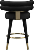 Fitzroy Velvet / Engineered Wood / Iron / Foam Contemporary Black Velvet Counter Stool - 25" W x 21" D x 35" H