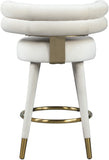 Fitzroy Velvet / Engineered Wood / Iron / Foam Contemporary Cream Velvet Counter Stool - 25" W x 21" D x 35" H