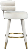 Fitzroy Velvet / Engineered Wood / Iron / Foam Contemporary Cream Velvet Counter Stool - 25" W x 21" D x 35" H