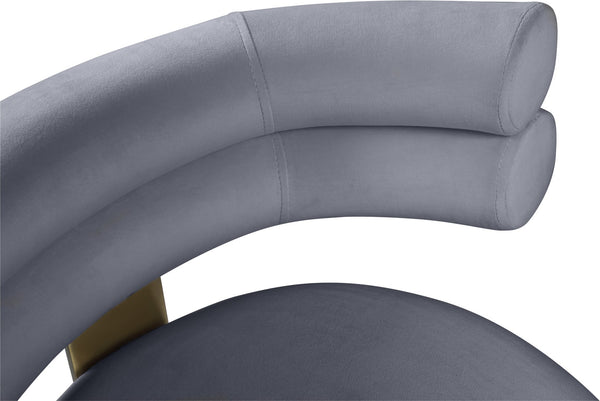 Fitzroy Velvet / Engineered Wood / Iron / Foam Contemporary Grey Velvet Counter Stool - 25" W x 21" D x 35" H