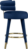 Fitzroy Velvet / Engineered Wood / Iron / Foam Contemporary Navy Velvet Counter Stool - 25" W x 21" D x 35" H