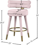 Fitzroy Velvet / Engineered Wood / Iron / Foam Contemporary Pink Velvet Counter Stool - 25" W x 21" D x 35" H