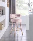 Fitzroy Velvet / Engineered Wood / Iron / Foam Contemporary Pink Velvet Counter Stool - 25" W x 21" D x 35" H