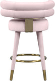 Fitzroy Velvet / Engineered Wood / Iron / Foam Contemporary Pink Velvet Counter Stool - 25" W x 21" D x 35" H