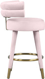 Fitzroy Velvet / Engineered Wood / Iron / Foam Contemporary Pink Velvet Counter Stool - 25" W x 21" D x 35" H