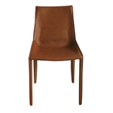 VIG Furniture Modrest Halo - Modern Cognac Saddle Leather Dining Chair Set of Two VGYF-DC1113-BR-DC