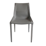 VIG Furniture Modrest Halo - Modern Light Grey Saddle Leather Dining Chair Set of Two VGYF-DC1113-LTGR-DC