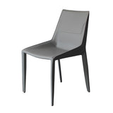 VIG Furniture Modrest Halo - Modern Light Grey Saddle Leather Dining Chair Set of Two VGYF-DC1113-LTGR-DC