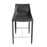 VIG Furniture Modrest Halo - Modern Grey Saddle Leather Counter Stool VGYF-BS1113-GR-CS