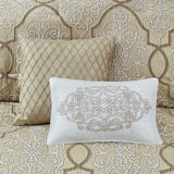 Madison Park Lavine Glam/Luxury 12 Piece Complete Bed Set Gold Cal MP10-7952