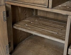 Newport 74" TV Console - Handcrafted Oak Finish with Storage, Wire Management & Soundbar Space