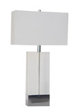 Bethel Polished Nickel Table Lamp in Metal & Crystal