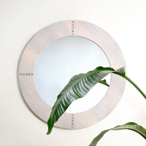 Jamie Young Co. Round Cross Stitch Mirror 7CROS-LGWH