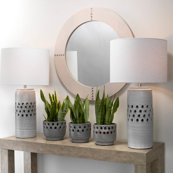 Jamie Young Co. Round Cross Stitch Mirror 7CROS-LGWH