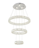 Bethel Chrome LED Chandelier in Metal & Crystal