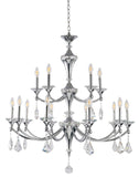 Bethel Chrome Chandelier in Iron & Crystal