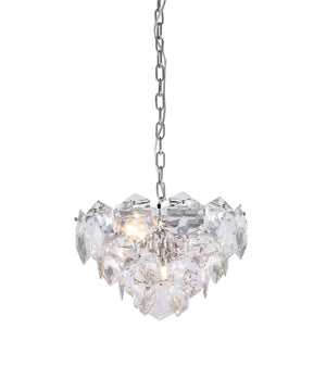 Bethel Chrome Chandelier in Steel & Crystal