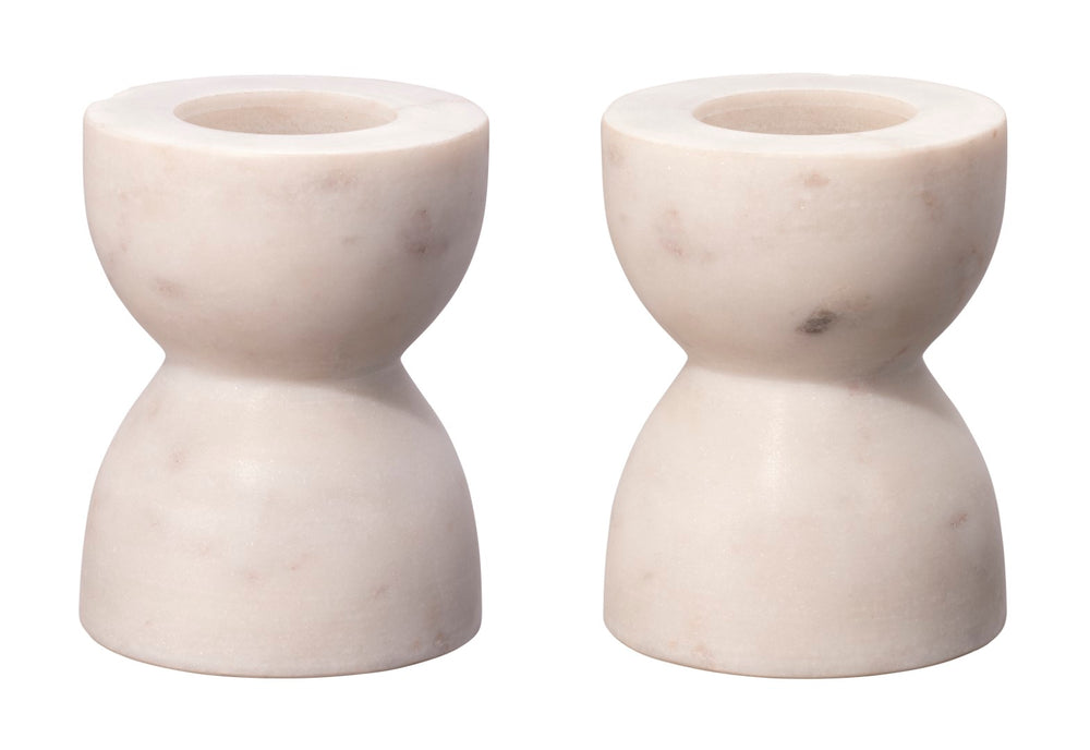 Jamie Young Co. Petit Marble Candlesticks (set of 2) 7PETI-CSWH