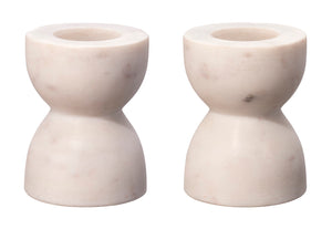 Jamie Young Co. Petit Marble Candlesticks (set of 2) 7PETI-CSWH