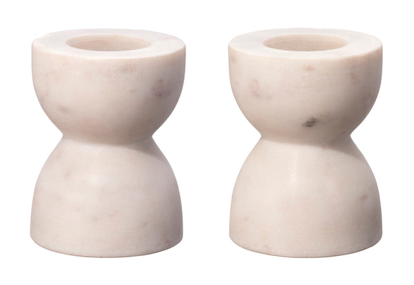 Jamie Young Co. Petit Marble Candlesticks (set of 2) 7PETI-CSWH