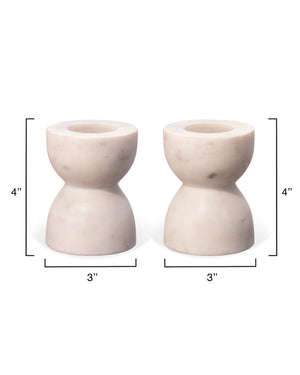 Jamie Young Co. Petit Marble Candlesticks (set of 2) 7PETI-CSWH