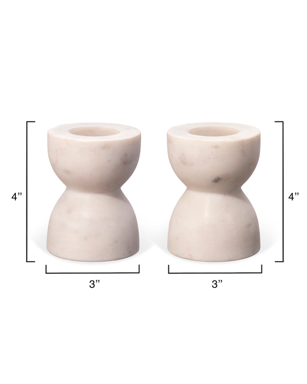 Jamie Young Co. Petit Marble Candlesticks (set of 2) 7PETI-CSWH