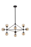 Bethel Black Chandelier in Metal & Glass