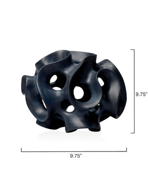 Jamie Young Co. Ribbon Sphere in Black Resin 7RIBB-SPBK