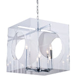 Bethel Chrome Chandelier in Metal & Acrylic