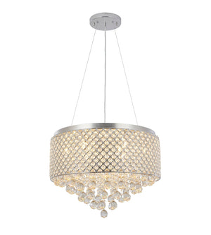 Bethel Chrome Chandelier in Metal & Crystal