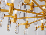 Bethel gold Chandelier in Metal & Crystal