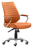 Zuo Modern Enterprise 100% Polyurethane, Steel, Aluminum Alloy Modern Commercial Grade Low Back Office Chair Orange, Chrome 100% Polyurethane, Steel, Aluminum Alloy