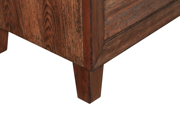 Trinidad TV Console in Toffee - Stylish Mahogany with Dovetail Drawers & Open Shelves for Storage