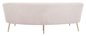 Zuo Modern Luna 100% Polyester, Plywood, Steel Modern Commercial Grade Sofa Cream, Gold 100% Polyester, Plywood, Steel